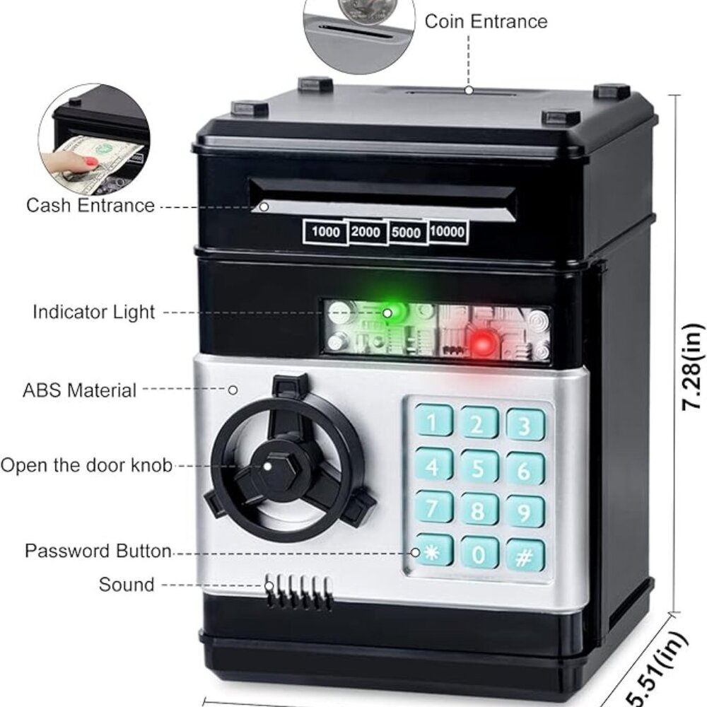 Refasy Electronic ATM Coin Money Bank